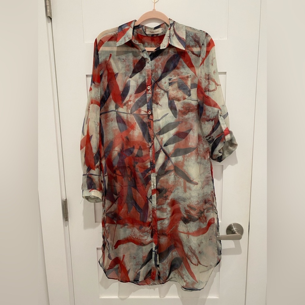 Leaf Print Tunic, Size XL